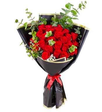 Lilyana Flowers - 30 Adet Kırmızı Gül Buketi