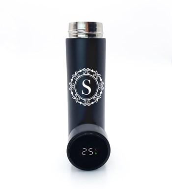 Kişiye Özel Siyah 500 ML Dereceli Termos
