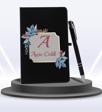 Kişiye Özel Ajanda Defter & Roller Kalem Hediye Seti