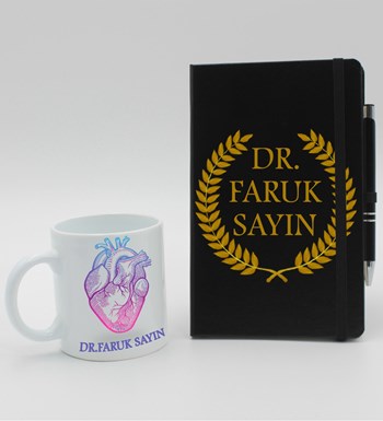 14 Mart Tıp Bayramı - Sağlık Çalışanlarına Özel Baskılı Ajanda Defter & Beyaz Kupa & Tükenmez Kalem Hediye Seti