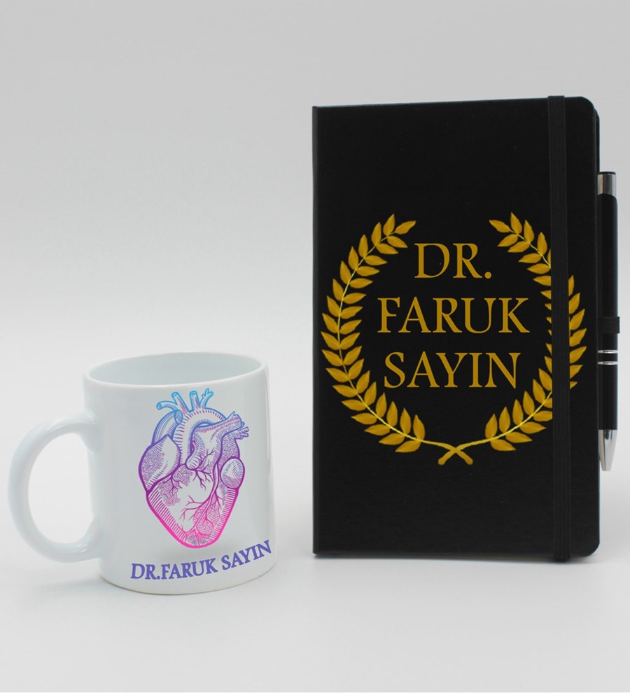 14 Mart Tıp Bayramı - Sağlık Çalışanlarına Özel Baskılı Ajanda Defter & Beyaz Kupa & Tükenmez Kalem Hediye Seti