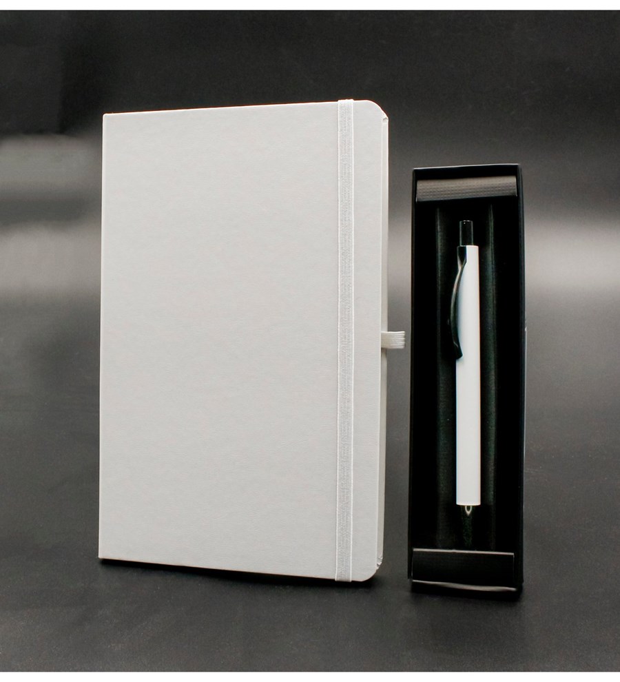 Beyaz Defter & Beyaz Tükenmez Kalem Hediye Seti