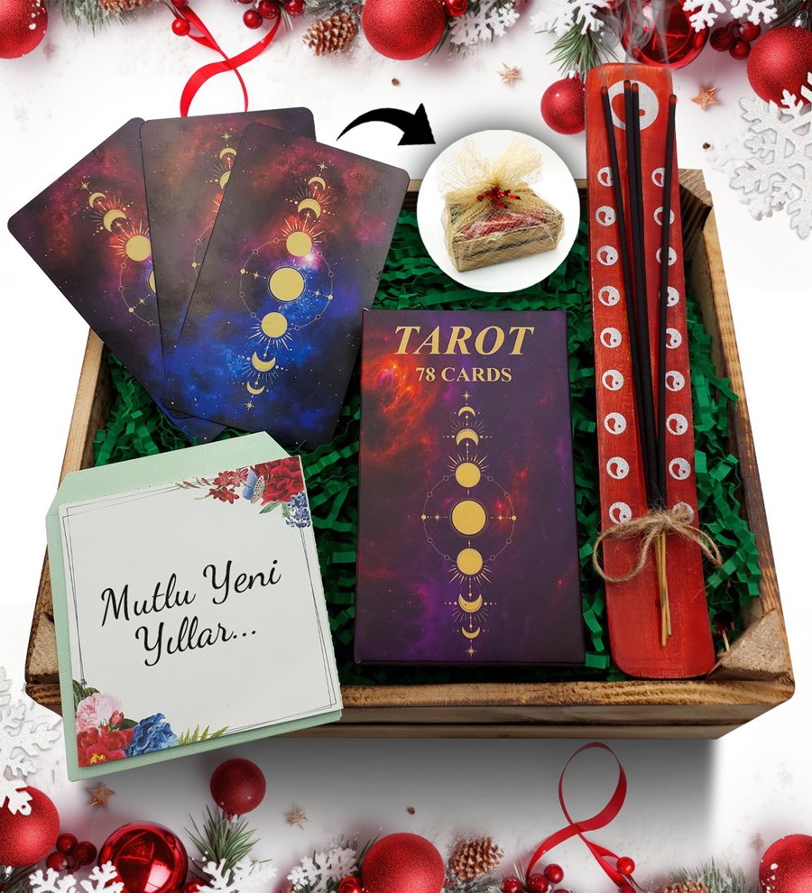 Kasa İçerisinde Tarot Kartları & Çubuk Tütsü Hediye Seti