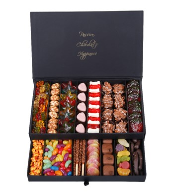 2 Katlı Siyah Gurme Büyük Jelly&Çikolata Kutusu