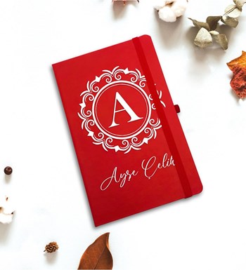 Kişiye Özel Defter & Kalem Hediye Seti (Kırmızı)