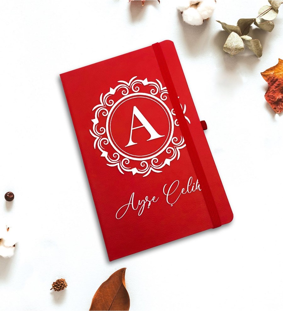 Kişiye Özel Defter & Kalem Hediye Seti (Kırmızı)
