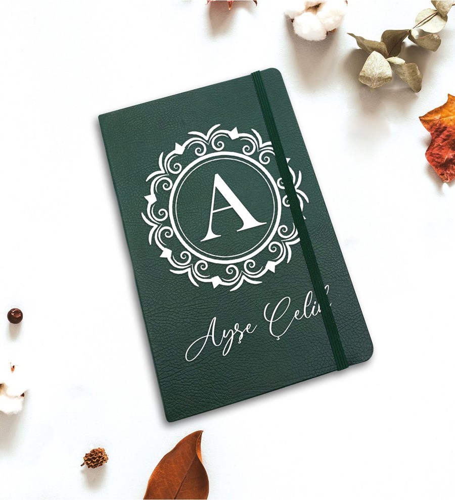 Kişiye Özel Defter & Kalem Hediye Seti (Yeşil)