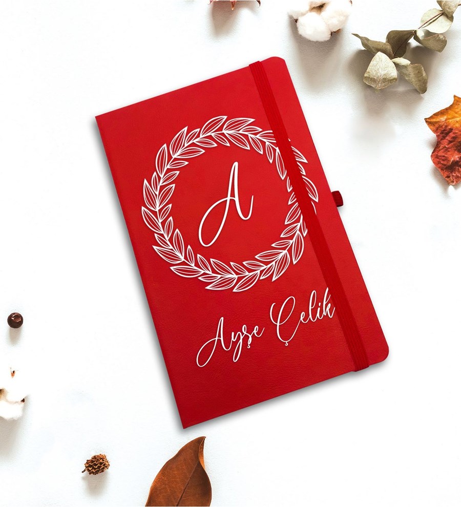 Kişiye Özel Defter & Kalem Hediye Seti (Kırmızı)