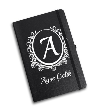Kişiye Özel Siyah Defter & French Press & Siyah Kupa & Siyah Kalem Hediye Seti