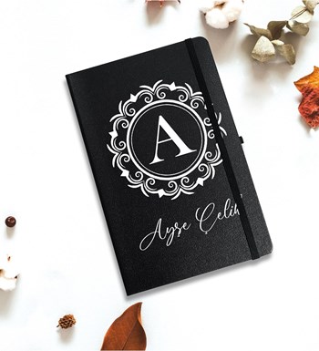 Kişiye Özel Defter & Kalem Hediye Seti (Siyah)