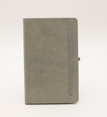 Gri Defter & Kılıflı KromTermos & Gri Kenarlı Kupa & Beyaz Roller Kalem Hediye Seti