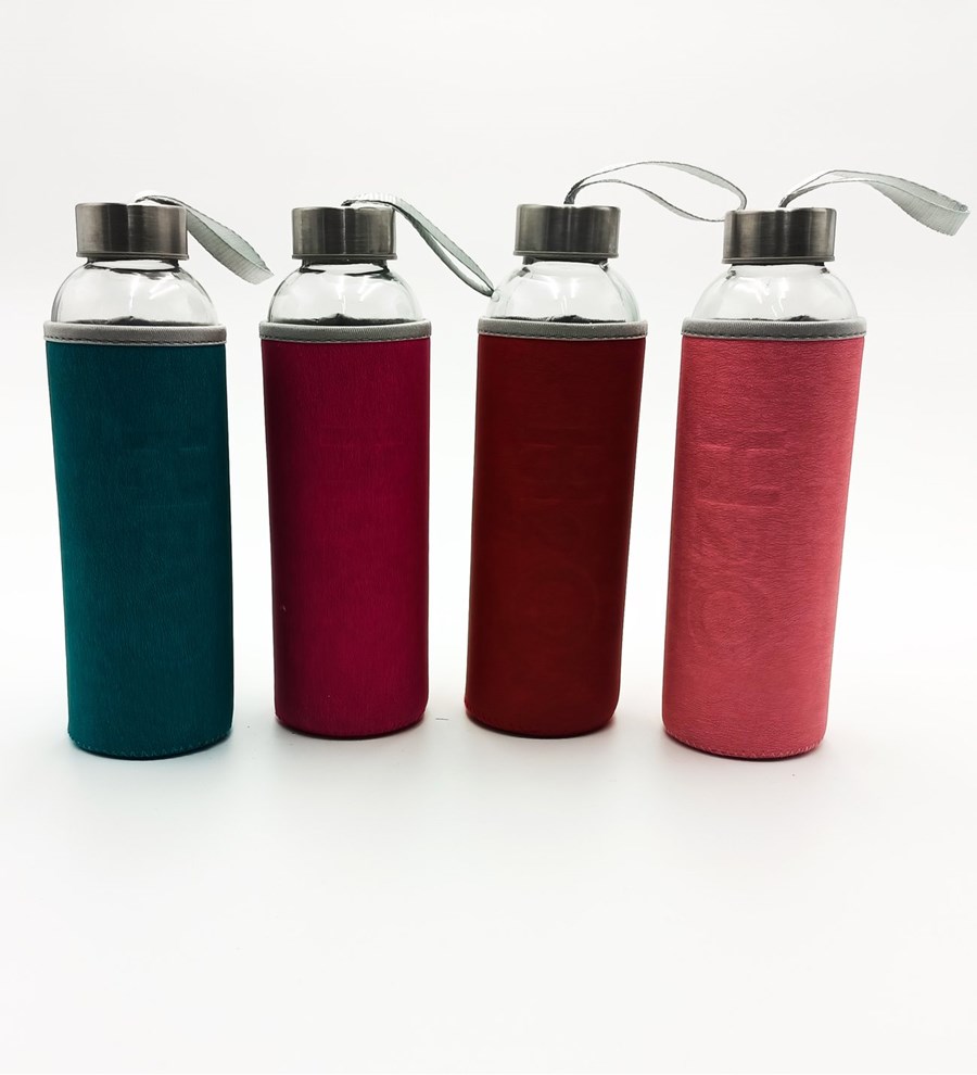 Yılbaşına Özel Happy New Year Temalı Kırmızı Kupa & H2O Kılıflı Cam Suluk  & Colombian Filtre Kahve Hediye Seti (Model 2)