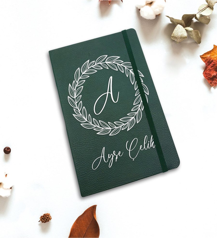 Kişiye Özel Defter & Kalem Hediye Seti (Yeşil)