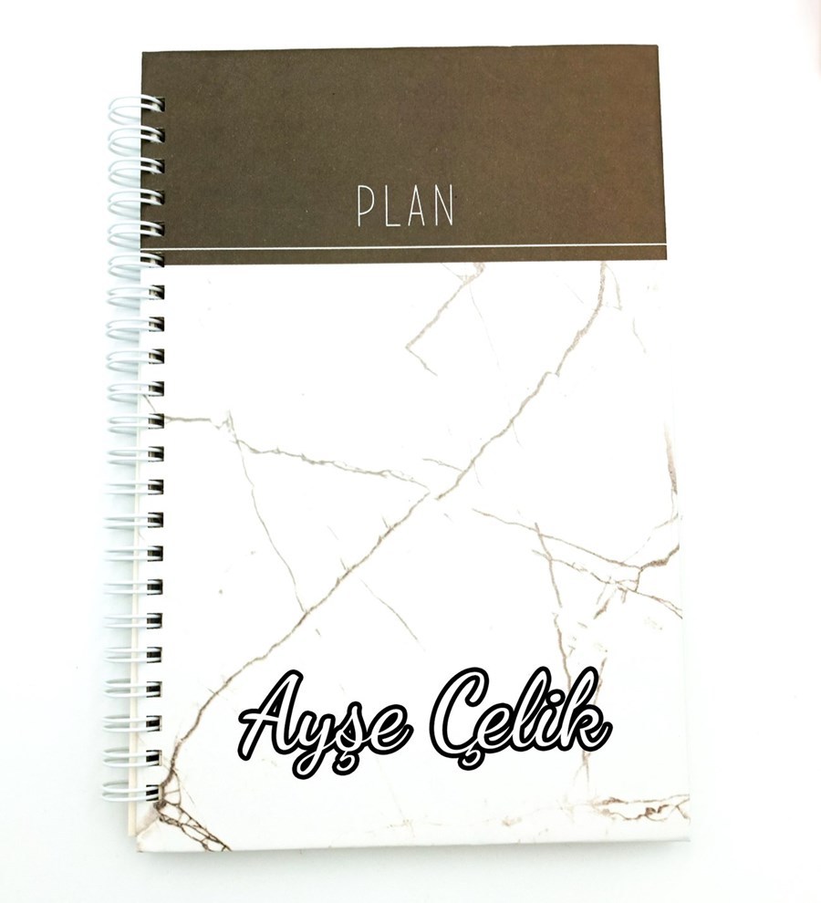 Kasa İçerisinde Kişiye Özel Beyaz Fincan & Telli Defter & Türk Kahvesi Hediye Seti