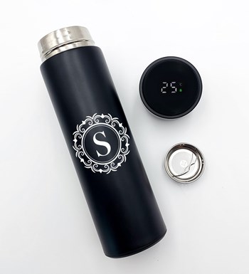 Kişiye Özel Siyah 500 ML Dereceli Termos