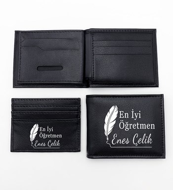 Öğretmenler Günü Temalı Kişiye Özel Cüzdan & Kartlık & Anahtarlık & Kalem Hediye Seti