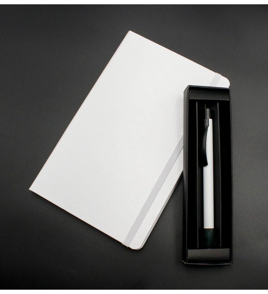 Beyaz Defter & Beyaz Tükenmez Kalem Hediye Seti