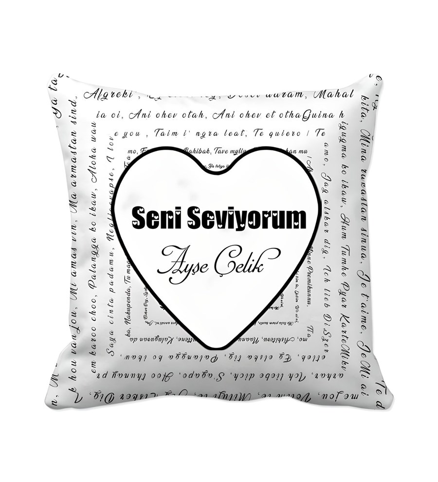 Anneler Gününe Özel Tasarımlı Beyaz Yastık & Kişiye Özel Simli Gold Kupa & Metal Kutulu Mum & Mehmet Efendi Türk Kahvesi Hediye Seti