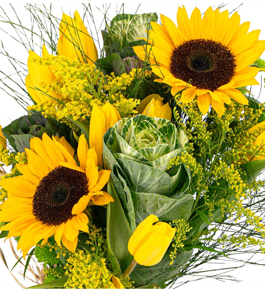 You are My Flower Sarı Lale ve Ayçiçeği Tasarım