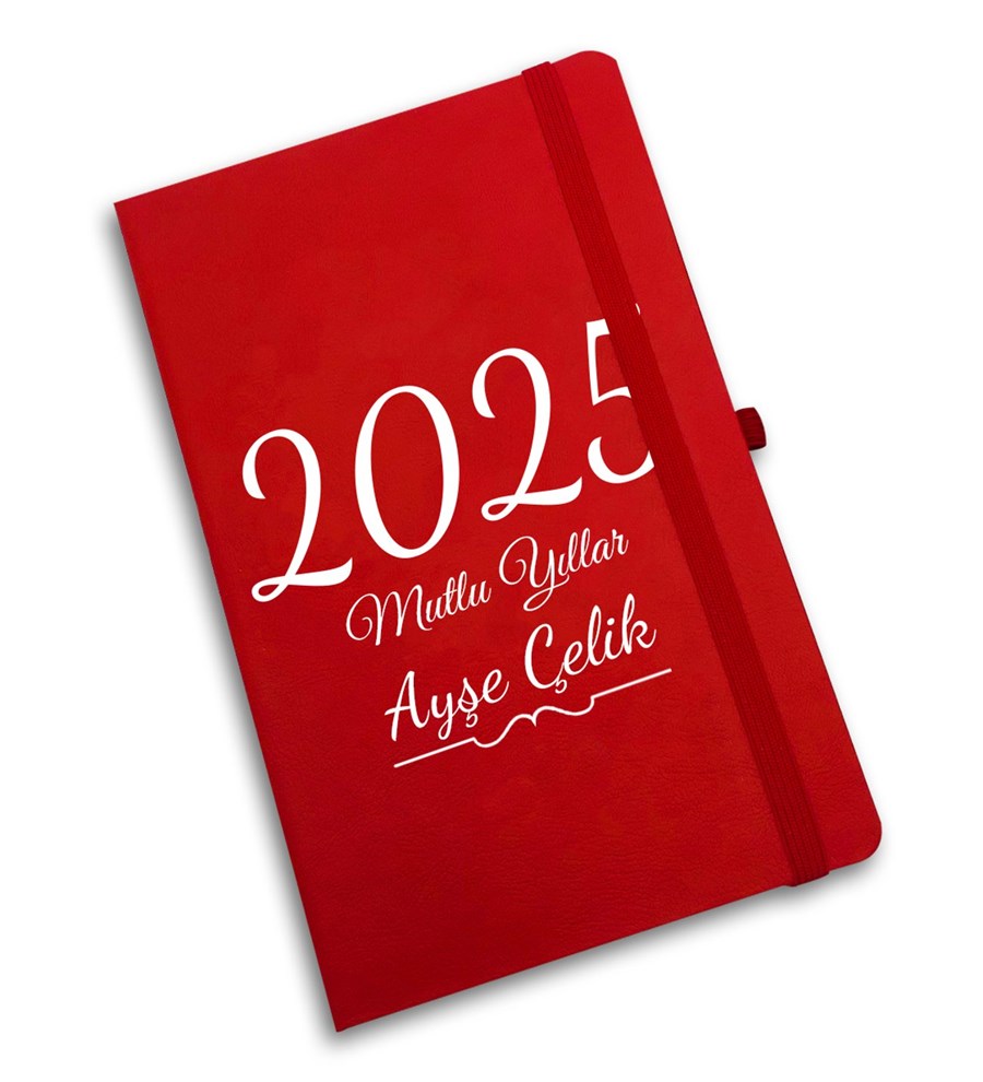Kasa İçerisinde Su Matarası & Kişiye Özel Kırmızı Defter & Kardan Adam & Kalem & Mum Hediye Seti