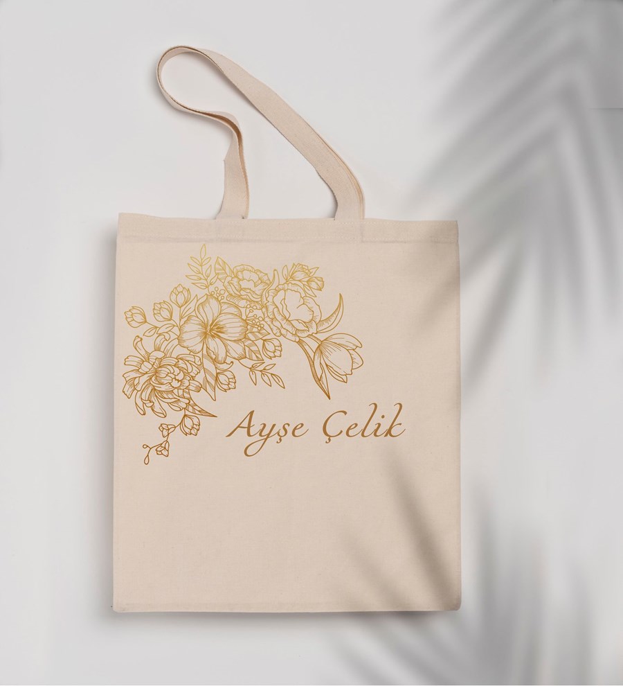 Kişiye Özel Gold Tasarımlı Kavas Çanta