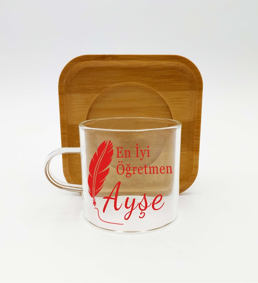 Öğretmenler Günü Temalı Kişiye Özel Cam Fincan & Cam Cezve & Kahve Yanı Su Bardağı & Türk Kahvesi Hediye Seti