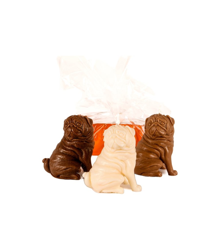 3'lü Kahverengi- Beyaz Pug Mum Tasarım