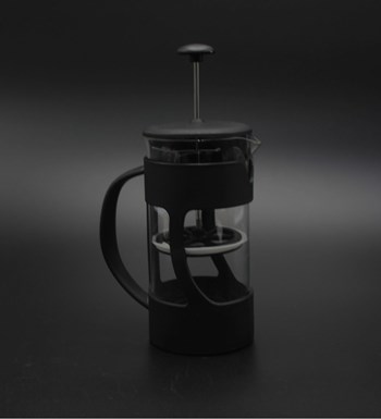 Sevgililer Gününe Özel H2O Kılıflı Cam Suluk& Kişiye Özel Kalp Tasarımlı Gümüş Baş Harf  Baskılı Siyah Kupa &Siyah French Press & Colombian Filtre Kahve Hediye Seti