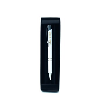 Kişiye Özel Beyaz Defter & Gold Kupa & Beyaz Kalem & Gold Metal Kutulu Mum Hediye Seti