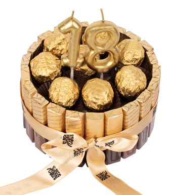 Golden Merci Serisi Rocher Çikolata Rakam Mumlu