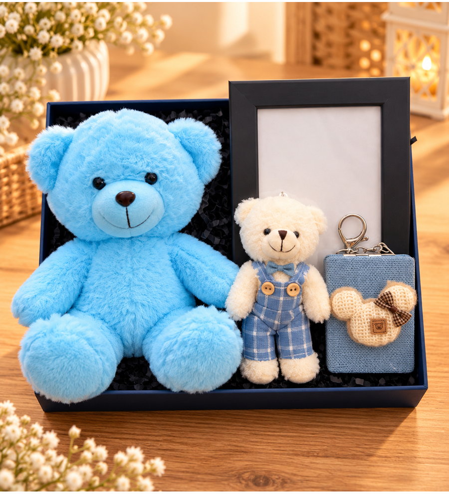 Çerçeve Peluş Oyuncak Ayna ve Anahtarlık Hediye Seti