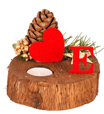 Kişiye Özel Keçe Harf ve Keçe Kalpli Tealight Mum