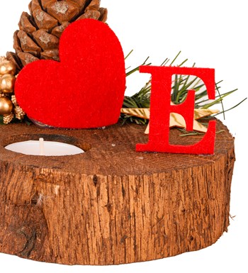 Kişiye Özel Keçe Harf ve Keçe Kalpli Tealight Mum