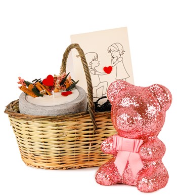 Kayıp Hazineler Soya Wax Mum ve Ayıcık Hediye Sepeti