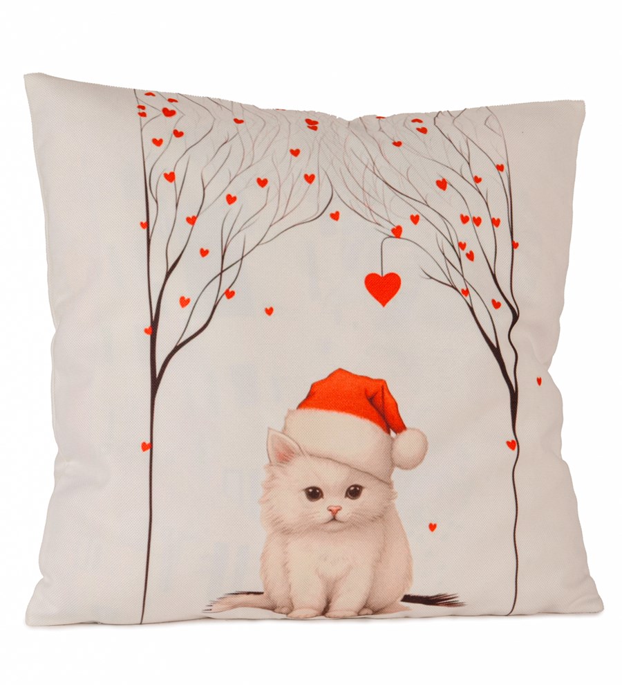 Sevimli Kedi Baskılı Yastık Kılıfı