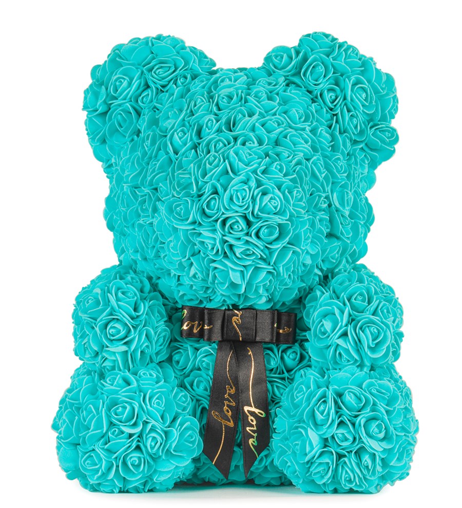 Teddy Rose Bear - Turkuaz Gül Ayıcık