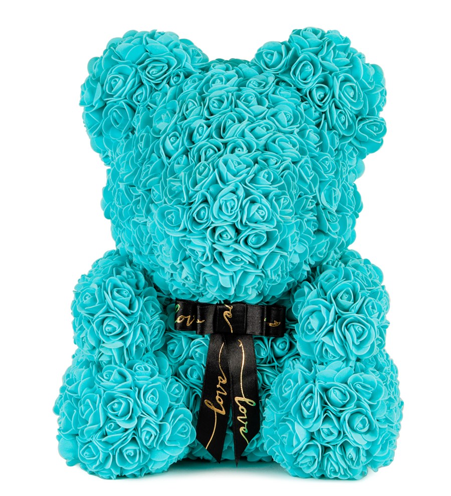 Teddy Rose Bear - Turkuaz Gül Ayıcık