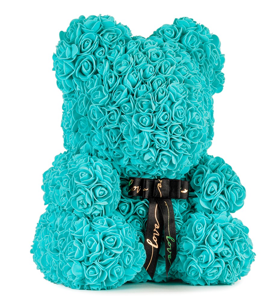 Teddy Rose Bear - Turkuaz Gül Ayıcık