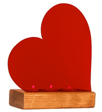 Kırmızı Kalpli Pleksi 3'lü Tealight Mum