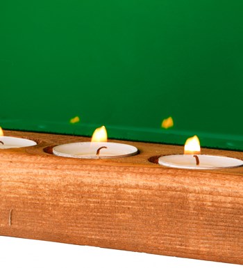 Yeşil Kalpli Pleksi 3'lü Tealight Mum