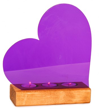 Mor Kalpli Pleksi 3'lü Tealight Mum