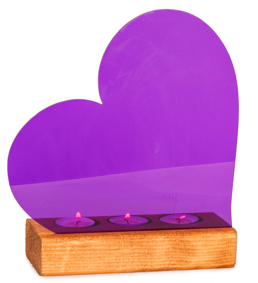 Mor Kalpli Pleksi 3'lü Tealight Mum