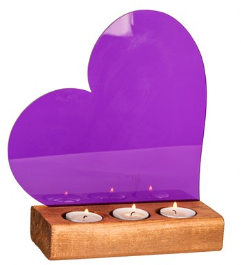 Mor Kalpli Pleksi 3'lü Tealight Mum