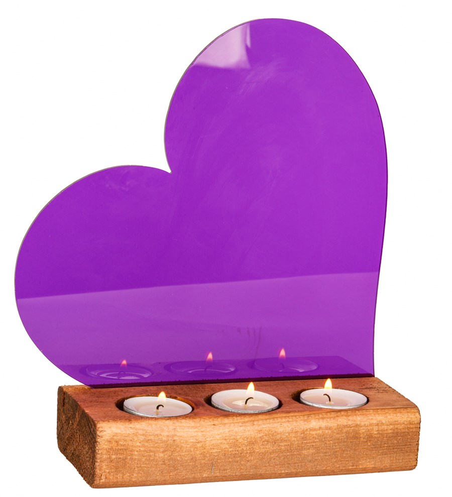 Mor Kalpli Pleksi 3'lü Tealight Mum