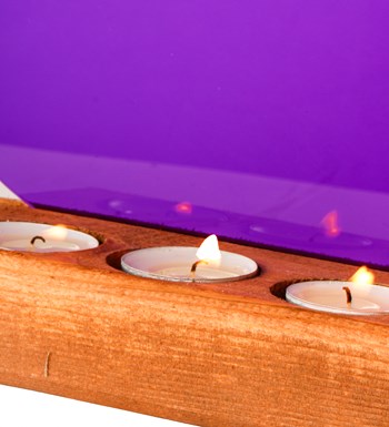 Mor Kalpli Pleksi 3'lü Tealight Mum