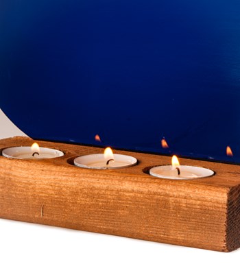 Lacivert Kalpli Pleksi 3'lü Tealight Mum