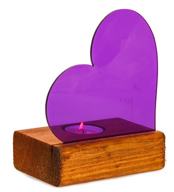 Mor Kalpli Pleksi Küçük Tealight Mum