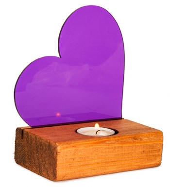 Mor Kalpli Pleksi Küçük Tealight Mum