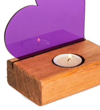 Mor Kalpli Pleksi Küçük Tealight Mum