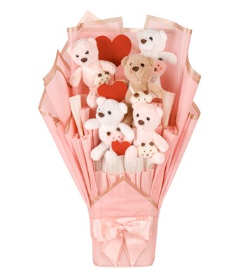 Pink Serisi - Çantalı Peluş Ayıcık Buketi